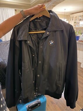 Men's Black Leather Motor Jacket